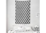 Abakuhaus Arazzo Geometrico E Copriletto, Cerchi Ondulati In Morbido Tessuto Microfibra Lavabile Senza Scolorimento, Stampa Digitale, 140 X 230 Cm, Bianco Nero