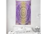 Abakuhaus Arazzo E Copriletto Giallo E Viola, Mandala Ombre In Morbido Tessuto Microfibra Lavabile Senza Scolorimento Stampa Digitale, 140 X 230 Cm, Viola