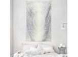 Abakuhaus Arazzo E Copriletto Grigio E Bianco, Sfumato In Morbido Tessuto In Microfibra Lavabile Senza Scolorimento, Stampa Digitale, 140 X 230 Cm, Bianco Avorio Grigio