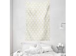 Abakuhaus Arazzo E Copriletto Quatrefoil, Stile Marocchino, Realizzato In Morbido Tessuto In Microfibra, Lavabile Senza Scolorimento, Stampa Digitale, 140 X 230 Cm, Giallo E Bianco