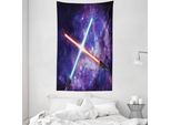 Abakuhaus Galaxis Arazzo E Copriletto, Tema In Morbido Tessuto Microfibra Lavabile Senza Scolorimento Stampa Digitale, 140 X 230 Cm, Viola, Blu E Nero