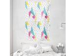 Abakuhaus Arazzo Astratto E Copriletto, Memphis Art Forms In Morbido Tessuto Microfibra Lavabile Senza Scolorimento Stampa Digitale, 140 X 230 Cm, Multicolore