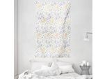 Abakuhaus Arazzo E Copriletto Grunge, Fiori Di Rosa In Morbido Tessuto Microfibra Lavabile Senza Scolorimento Stampa Digitale, 140 X 230 Cm, Giallo Grigio Bianco