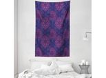 Abakuhaus Arazzo Etnico E Copriletto, Motivo Floreale Paisley In Morbido Tessuto Microfibra Lavabile Senza Scolorimento Stampa Digitale, 140 X 230 Cm, Blu Scuro Viola