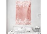 Abakuhaus Arazzo E Copriletto Peach, Design Latsch Decorativo In Morbido Tessuto Microfibra Lavabile Senza Scolorimento Stampa Digitale, 140 X 230 Cm, Bianco Corallo