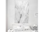 Abakuhaus Arazzo E Copriletto In Marmo, Linee Spezzate In Morbido Tessuto Microfibra Lavabile Senza Scolorimento, Stampa Digitale, 140 X 230 Cm, Grigio Polvere Bianco
