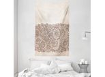 Abakuhaus Arazzo E Copriletto In Henné, Motivo Mandala-Paisley In Morbido Tessuto Microfibra Lavabile Senza Scolorimento Stampa Digitale, 140 X 230 Cm, Marrone Chiaro