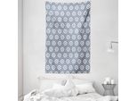 Abakuhaus Arazzo Geometrico E Copriletto, Motivo Esagonale In Morbido Tessuto Microfibra Lavabile Senza Scolorimento Stampa Digitale, 140 X 230 Cm, Grigio Bianco
