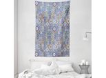 Abakuhaus Arazzo E Copriletto Marocchino, Motivo A Quadrati In Morbido Tessuto Microfibra Lavabile Senza Scolorimento Stampa Digitale, 140 X 230 Cm, Multicolore