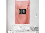 Abakuhaus Amore Arazzo E Copriletto, Adorazione Orologio Design In Morbido Tessuto Microfibra Lavabile Senza Scolorimento Stampa Digitale, 140 X 230 Cm, Bianco Nero Rosso Corallo