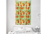 Abakuhaus Arazzo E Copriletto Peach, Morbido Tessuto In Microfibra Biologica, Lavabile Senza Scolorimento, Stampa Digitale, 140 X 230 Cm, Verde Arancione Vermiglio