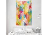 Abakuhaus Arazzo Geometrico E Copriletto, Composizione Poligonale In Morbido Tessuto Microfibra Lavabile Senza Scolorimento Stampa Digitale, 140 X 230 Cm, Multicolore