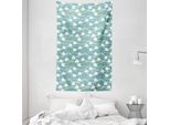 Abakuhaus Arazzo E Copriletto Giallo E Blu, Cielo Estivo In Morbido Tessuto Microfibra Lavabile Senza Scolorimento, Stampa Digitale, 140 X 230 Cm, Verde Menta, Giallo