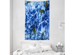 Abakuhaus Arazzo E Copriletto Vintage Blue, Ortensia In Morbido Tessuto Microfibra Lavabile Senza Scolorimento Stampa Digitale, 140 X 230 Cm, Verde Oliva Scuro Blu