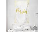 Abakuhaus Oh Baby Arazzo E Copriletto, Sparsed Dot In Morbido Tessuto Microfibra Lavabile Senza Scolorimento Stampa Digitale, 140 X 230 Cm, Giallo Terra E Bianco