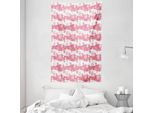 Abakuhaus Arazzo E Copriletto Retrò, Strisce Monocromatiche A Spirale In Morbido Tessuto Microfibra Lavabile Senza Scolorimento Stampa Digitale, 140 X 230 Cm, Bianco E Rosa