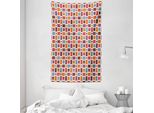 Abakuhaus Arazzo Geometrico E Copriletto, Squares Rectangles In Morbido Tessuto Microfibra Lavabile Senza Scolorimento, Stampa Digitale, 140 X 230 Cm, Multicolore