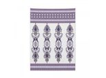 Arazzo Abakuhaus Damasco, Motivi Mediorientali In Morbido Tessuto Microfibra, Colori Chiari Che Non Sbiadiscono, Lavabile, 110 X 150 Cm, Lavanda Viola E Bianco