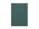 Arazzo Abakuhaus Damask, Motivi Rococò Francesi In Morbido Tessuto Microfibra, Colori Chiari Che Non Sbiadiscono, Lavabile, 110 X 150 Cm, Blu Scuro, Verde, Grigio, Bianco