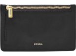 Fossil Caso Chiave Porta Carte Di Credito Logan Zip Coin Black Nero