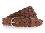 Vanzetti Pelle Cintura Braided Women's Belt W85 Cognac Marrone