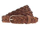 Vanzetti Pelle Cintura Braided Women's Belt W100 Cognac Marrone
