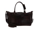 Buckle & Seam Pelle Borsa Da Viaggio Linwood Weekender Brown / Dot Marrone Scuro