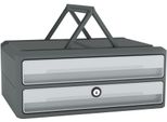 Cep 1091112961 Cep Schubladenbox Moovup Mit Schloss Mint, Grau Din A4 Quer Mit 2 Schubladen