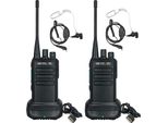 Retevis RB629 Radio Ricetrasmittente PMR446 A Batteria Con Funzione Di Clonazione Wireless, Radio Ricetrasmittente Ricaricabile Vox A 16 Canali Per La Sicurezza Nelle Scuole E Nei Cantieri (Confezione Da 2, Nero)
