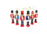 Schiaccianoci Legno 6 Pezzi Albero Di Natale Decorazione Inverno Decorazione Schiaccianoci Albero Decorazione Giocattolo Legno 12Cm 6 Pezzi