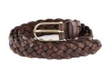 Vanzetti Pelle Cintura Braided Women's Belt W110 Darkbrown Marrone Scuro