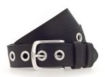 Vanzetti Pelle Cintura 35Mm Full Leather Eyelets Belt W90 Black Nero