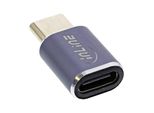 Inline® Adattatore USB4, USB-C Maschio/Femmina, Alluminio, Grigio