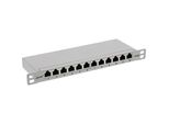 Inline® 25,40Cm (10") Patchfeld Cat.6A 0,5HE 12-Fach, Lichtgrau, RAL7035 (76819I)"