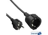 Inline® Strom-VerläNgerung Schutzkontakt Stecker / Buchse, Schwarz, 15M (16410D)