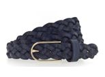 Vanzetti Pelle Cintura Braided Women's Belt W110 Navy Blu Scuro