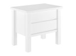 Comodino In Legno Massiccio Laccato Bianco In Faggio Con Due Cassetti 90.20-K41W