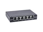 Inline® Patchfeld Cat.6A 0,5HE 6-Fach, FüR Tisch/Wand/Hutschiene, Mit Staubschutz, Schwarz (76816B)