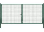Alberts 604158 Cancello Doppio In Rete Metallica Ondulata, Verde, Larghezza 400 Cm, Altezza 200 Cm