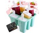 Avana Stampi Per Ghiaccioli In Silicone 6 Pezzi Stampi Per Ghiaccioli Riutilizzabili Per Bambini E Adulti Senza Bpa - Turchese