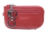 Esquire Caso Chiave New Silk Key Case With Zip Red Rosso Scuro