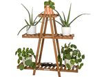 Needs&Wants® Scaffale Portafiori In Legno Resistente Alle Intemperie Per Giardino Balcone Esterno Parete Interna, Scala Portafiori, Marrone