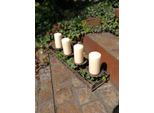 Vassoio Decorativo Shabby Chic Per Candele A Colonna (Corona D'avvento)