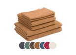 Set Di Asciugamani Sleepling Liebling Con Struttura Alta E Bassa, 2 Asciugamani 50 X 100 Cm, Asciugamani Da Doccia 70 X 140 Cm, Asciugamani Per Ospiti 30 X 50 Cm, Sabbia