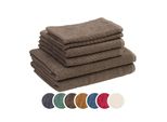 Set Di Asciugamani Sleepling Liebling Con Struttura Alta E Bassa, 2 Asciugamani 50 X 100 Cm, Asciugamani Da Doccia 70 X 140 Cm, Asciugamani Per Ospiti 30 X 50 Cm, Cioccolato