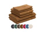 Set Di Asciugamani Sleepling Liebling A Spina Di Pesce, 2 Asciugamani 50 X 100 Cm, Asciugamani Da Doccia 70 X 140 Cm, Asciugamani Per Ospiti 30 X 50 Cm, Altamente Assorbenti, Sabbia