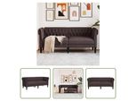 The Living Store Divano Chesterfield A 2 Posti In Tessuto Marrone Scuro