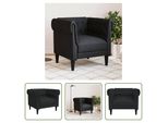 The Living Store Poltrona Chesterfield In Tessuto Nero