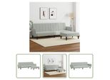 The Living Store Divano Letto A 2 Posti Con Poggiapiedi In Velluto Grigio Chiaro