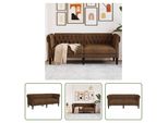 The Living Store Divano Chesterfield 2 Posti In Tessuto Marrone
